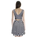 Illusion Checkerboard Black And White Pattern Split Back Mini Dress  View2