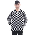 Illusion Checkerboard Black And White Pattern Men s Half Zip Pullover View1