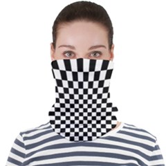 Illusion Checkerboard Black And White Pattern Face Seamless Bandana (adult) by Nexatart