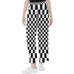 Illusion Checkerboard Black And White Pattern Women s Pants  by Nexatart