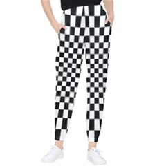 Illusion Checkerboard Black And White Pattern Tapered Pants by Nexatart