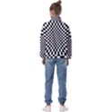 Illusion Checkerboard Black And White Pattern Kids  Half Zip Hoodie View2