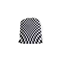 Illusion Checkerboard Black And White Pattern Drawstring Pouch (xs) by Nexatart