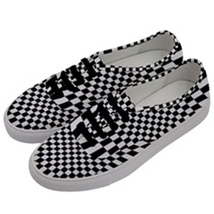 Illusion Checkerboard Black And White Pattern Men s Classic Low Top Sneakers by Nexatart