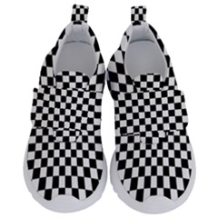 Illusion Checkerboard Black And White Pattern Kids  Velcro No Lace Shoes by Nexatart