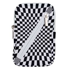 Illusion Checkerboard Black And White Pattern Belt Pouch Bag (small) by Nexatart