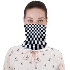 Illusion Checkerboard Black And White Pattern Face Covering Bandana (adult) by Nexatart