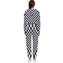 Illusion Checkerboard Black And White Pattern Cropped Zip Up Lounge Set View2