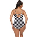 Illusion Checkerboard Black And White Pattern Retro Full Coverage Swimsuit View4