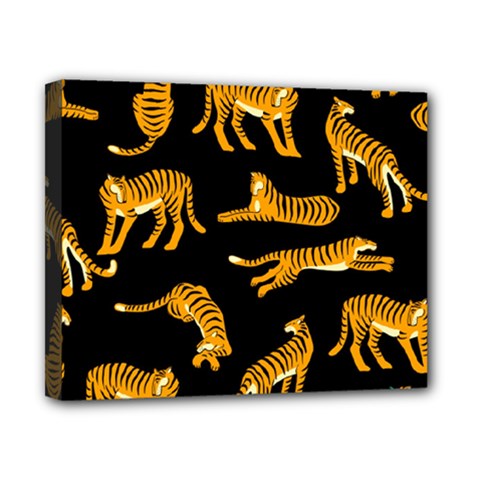 Seamless-exotic-pattern-with-tigers Canvas 10  X 8  (stretched)