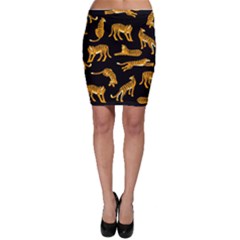 Seamless-exotic-pattern-with-tigers Bodycon Skirt