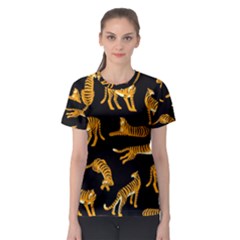 Seamless-exotic-pattern-with-tigers Women s Sport Mesh Tee