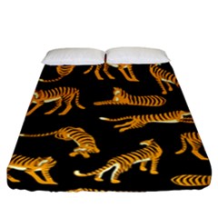 Seamless-exotic-pattern-with-tigers Fitted Sheet (california King Size)