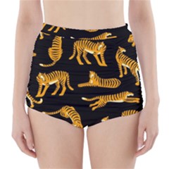 Seamless-exotic-pattern-with-tigers High-waisted Bikini Bottoms