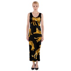 Seamless-exotic-pattern-with-tigers Fitted Maxi Dress by Jancukart