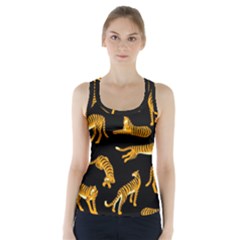 Seamless-exotic-pattern-with-tigers Racer Back Sports Top