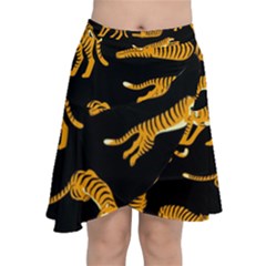 Seamless-exotic-pattern-with-tigers Chiffon Wrap Front Skirt