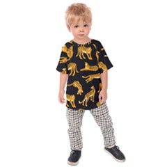 Seamless-exotic-pattern-with-tigers Kids  Raglan Tee