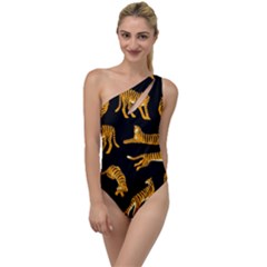 Seamless-exotic-pattern-with-tigers To One Side Swimsuit