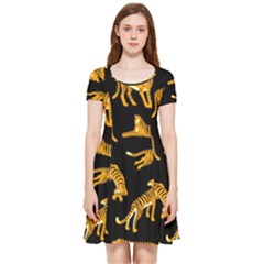 Seamless-exotic-pattern-with-tigers Inside Out Cap Sleeve Dress