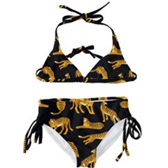 Seamless-exotic-pattern-with-tigers Kids  Classic Bikini Set