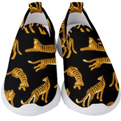 Seamless-exotic-pattern-with-tigers Kids  Slip On Sneakers