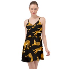 Seamless-exotic-pattern-with-tigers Summer Time Chiffon Dress