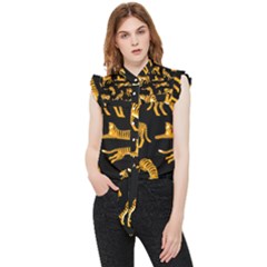 Seamless-exotic-pattern-with-tigers Frill Detail Shirt