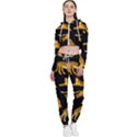 Seamless-exotic-pattern-with-tigers Cropped Zip Up Lounge Set View1