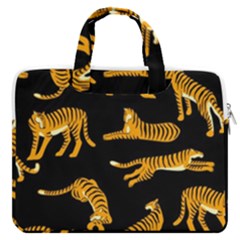 Seamless-exotic-pattern-with-tigers Macbook Pro13  Double Pocket Laptop Bag by Jancukart