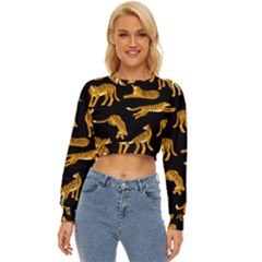 Seamless-exotic-pattern-with-tigers Lightweight Long Sleeve Sweatshirt