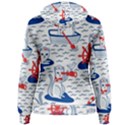 Nautical Cats Seamless Pattern Women s Pullover Hoodie View2