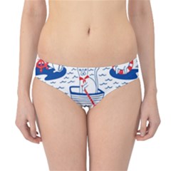 Nautical Cats Seamless Pattern Hipster Bikini Bottoms