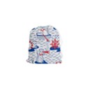 Nautical Cats Seamless Pattern Drawstring Pouch (XS) View1