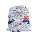 Nautical Cats Seamless Pattern Drawstring Pouch (XL) View1