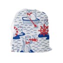 Nautical Cats Seamless Pattern Drawstring Pouch (XL) View2