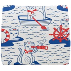 Nautical Cats Seamless Pattern Seat Cushion by Jancukart