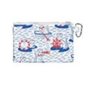 Nautical Cats Seamless Pattern Canvas Cosmetic Bag (Medium) View2