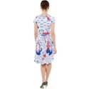 Nautical Cats Seamless Pattern Cap Sleeve Midi Dress View2