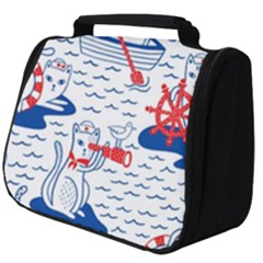 Nautical Cats Seamless Pattern Full Print Travel Pouch (big)