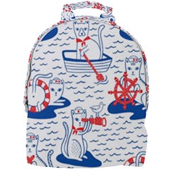 Nautical Cats Seamless Pattern Mini Full Print Backpack