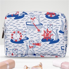 Nautical Cats Seamless Pattern Make Up Pouch (medium)