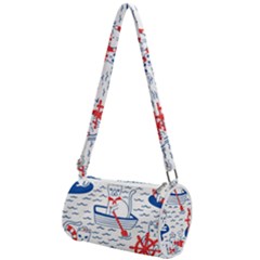 Nautical Cats Seamless Pattern Mini Cylinder Bag