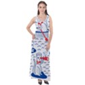 Nautical Cats Seamless Pattern Sleeveless Velour Maxi Dress View1