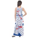 Nautical Cats Seamless Pattern Sleeveless Velour Maxi Dress View2