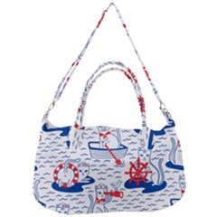 Nautical Cats Seamless Pattern Removal Strap Handbag