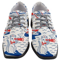 Nautical Cats Seamless Pattern Women Heeled Oxford Shoes by Jancukart