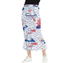 Nautical Cats Seamless Pattern Maxi Fishtail Chiffon Skirt View1