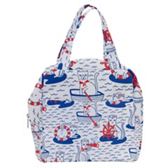 Nautical Cats Seamless Pattern Boxy Hand Bag