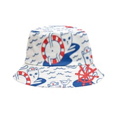 Nautical Cats Seamless Pattern Bucket Hat